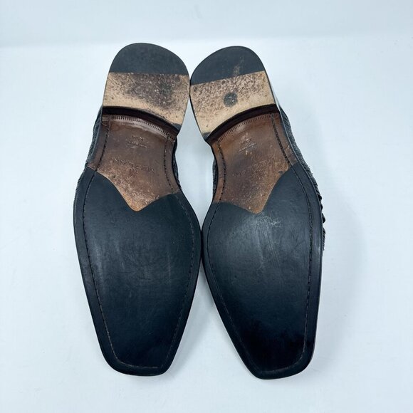 VTG RARE Mezlan Shoes‎ Mens 13M Black Derby Leather Lace Up Cut Out Casual Dress